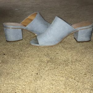 Blue suede slip ons!